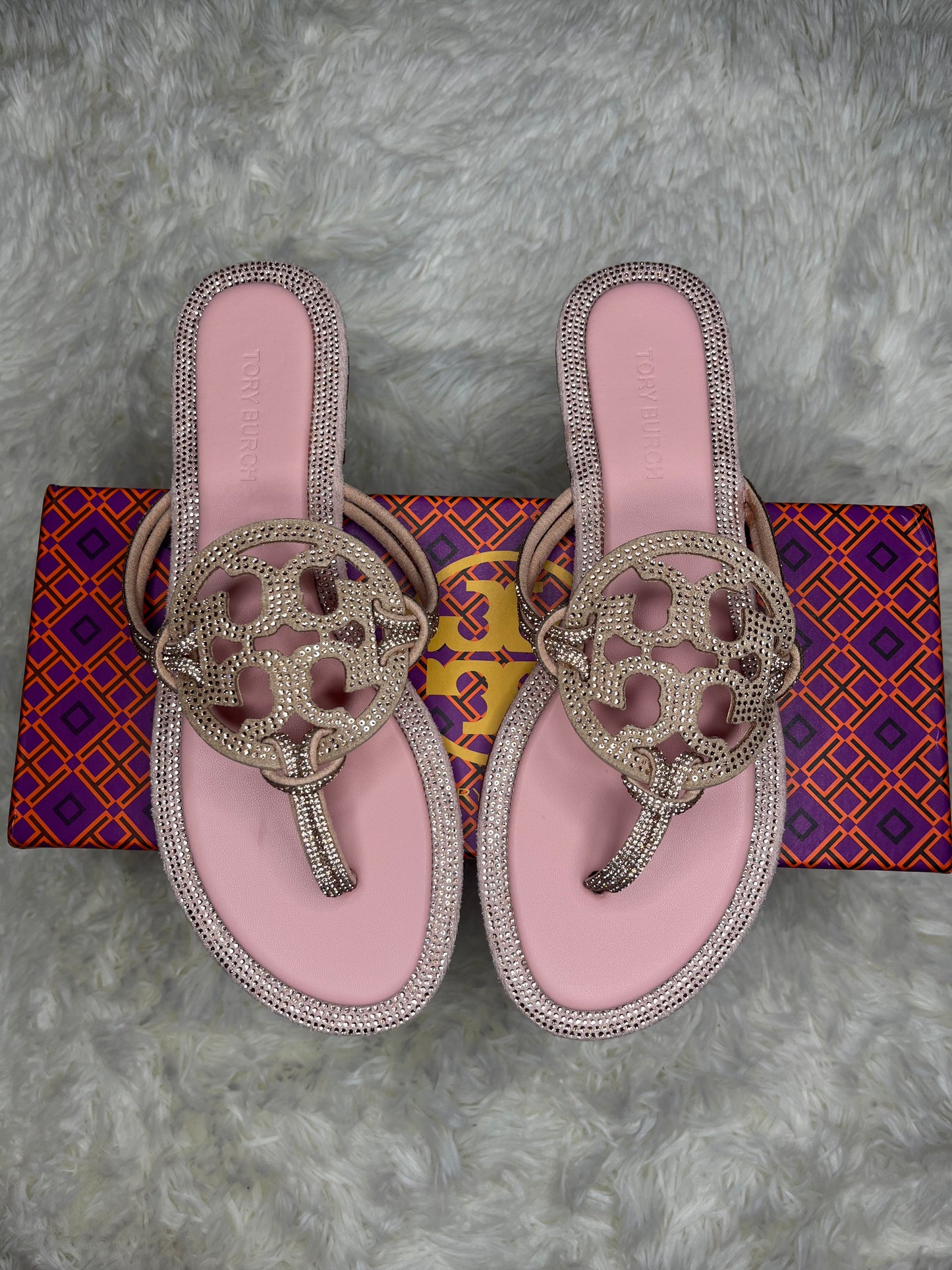 Pink Sparkly Tory Burch Sandals (on-hand)