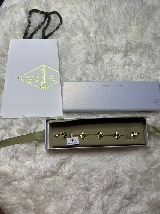 Gold 5 Clover Bracelet (pre-order)